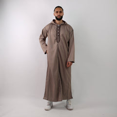 Brown Herringbone Moroccan Thobe