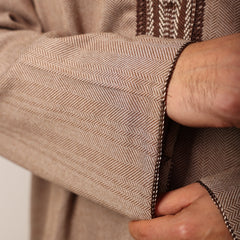 Brown Herringbone Moroccan Thobe