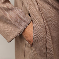 Brown Herringbone Moroccan Thobe