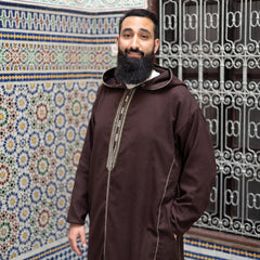 Dark Brown Wool Moroccan Thobe