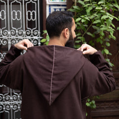 Dark Brown Wool Moroccan Thobe