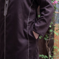 Dark Brown Wool Moroccan Thobe