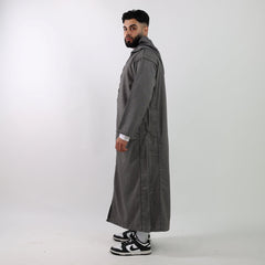 Dark Grey Herringbone Moroccan Thobe