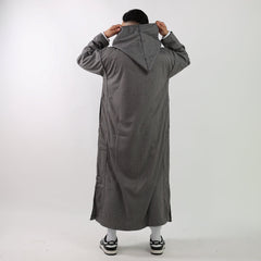 Dark Grey Herringbone Moroccan Thobe