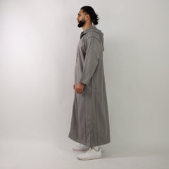Fossil Grey Herringbone Moroccan Thobe