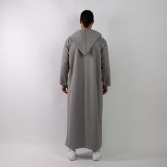 Fossil Grey Herringbone Moroccan Thobe