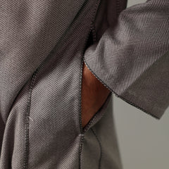 Fossil Grey Herringbone Moroccan Thobe