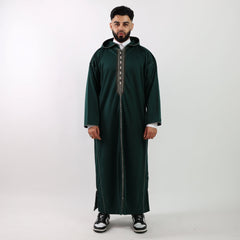 Green Herringbone Moroccan Thobe