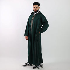 Green Herringbone Moroccan Thobe