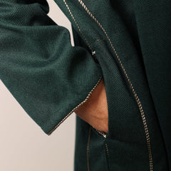 Green Herringbone Moroccan Thobe