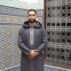 Light Grey Wool Moroccan Thobe