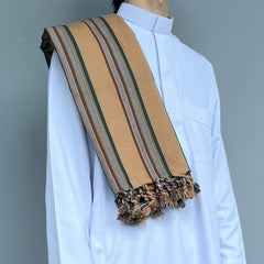 Coffee Yemeni Striped Shawl