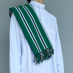 Aqua Yemeni Stripes Shawl