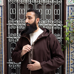 Dark Brown Wool Moroccan Thobe