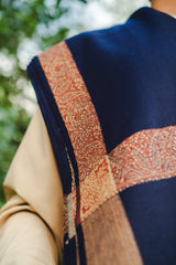 Blue Border Shawl
