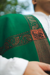 Green/Brown Border Shawl