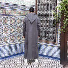Light Grey Wool Moroccan Thobe