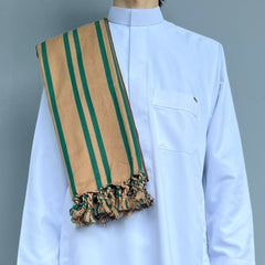 Coffee Yemeni Striped Shawl