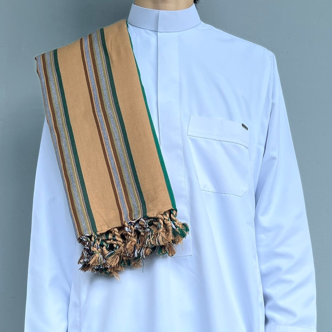 Coffee Yemeni Striped Shawl