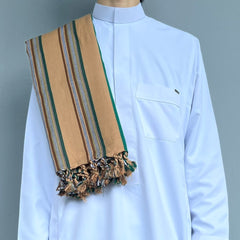 Coffee Yemeni Striped Shawl
