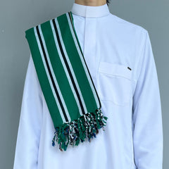 Aqua Yemeni Stripes Shawl