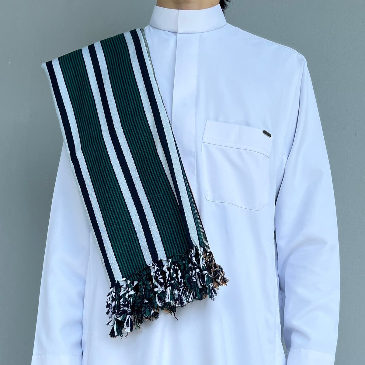 Green/Blue Yemeni Stripes Shawl