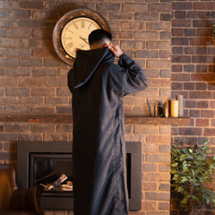 Charcoal Black Wool Moroccan Thobe