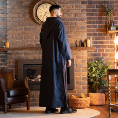 Dark Blue Wool Moroccan Thobe